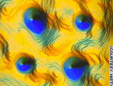 The colorful swirls show how cobalt and copper electrons interact with one another.