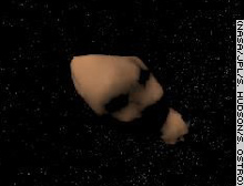 Computer model of the asteroid Toutatis based on radar data.
