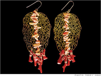 Red Sail Earrings from Lizzie Fortunato Jewels