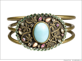 Fixation Cuff and Meadow Mist Brooch by Sorrelli 